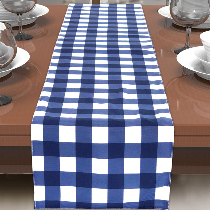 August Grove® Tekoa Gingham Indoor/Outdoor Table Runner Wayfair